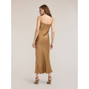 Motivi - Vestito lungo in raso con spalline sottili - Beige