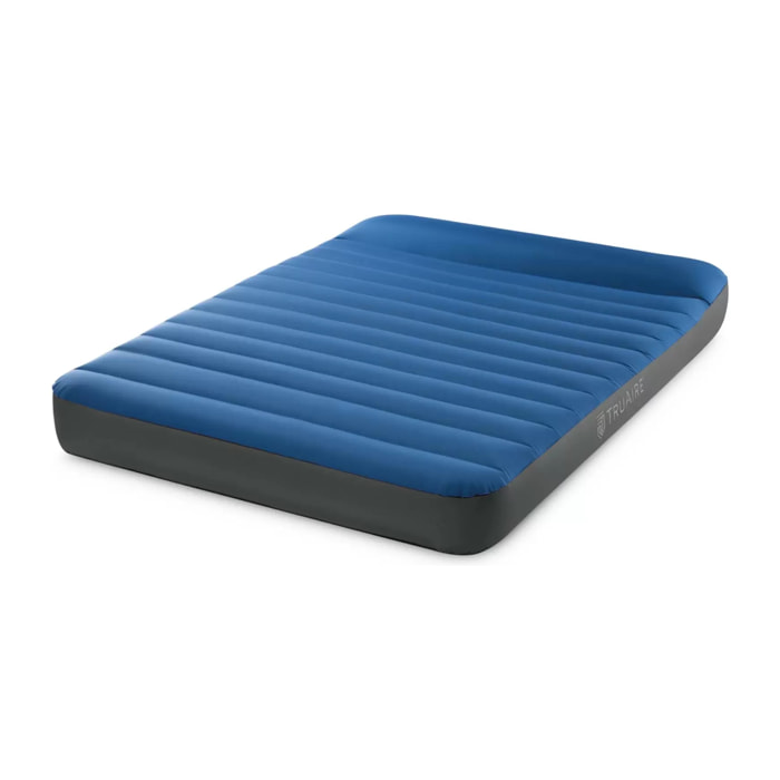 Intex 64012 - Colchón hinchable cuadrado y medio de camping en TPU, azul, con bomba eléctrica portátil, 137x191x22 cm