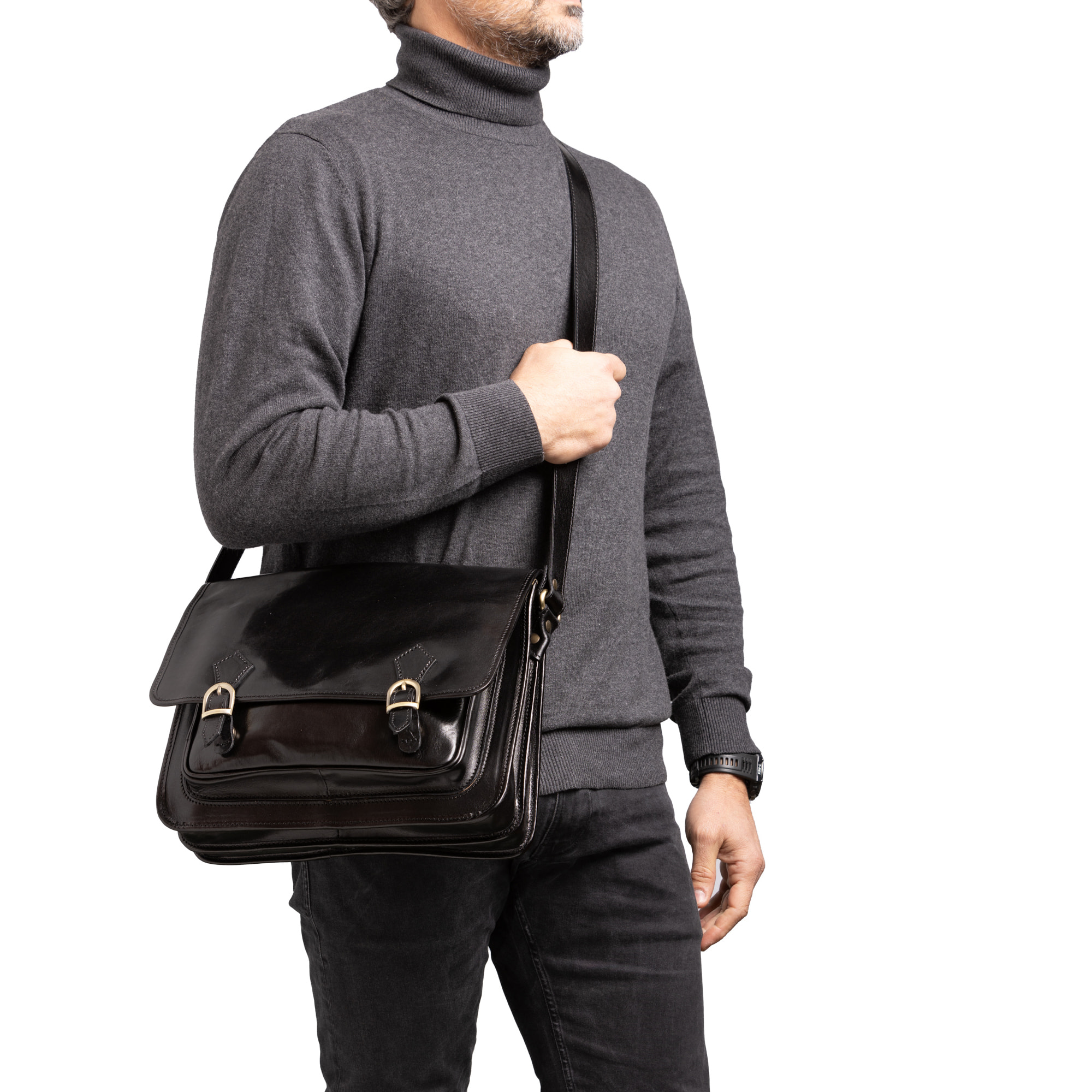 Borsa a tracolla  da donna In Vera pelle Made in Italy 35x27x14 cm