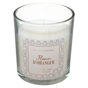 Bougie parfumée Loli 130g avec cloche verre fleur d'oranger