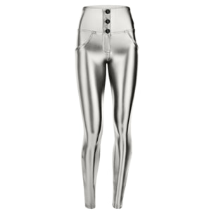 Pantaloni WR.UP® skinny vita alta similpelle metallizzata