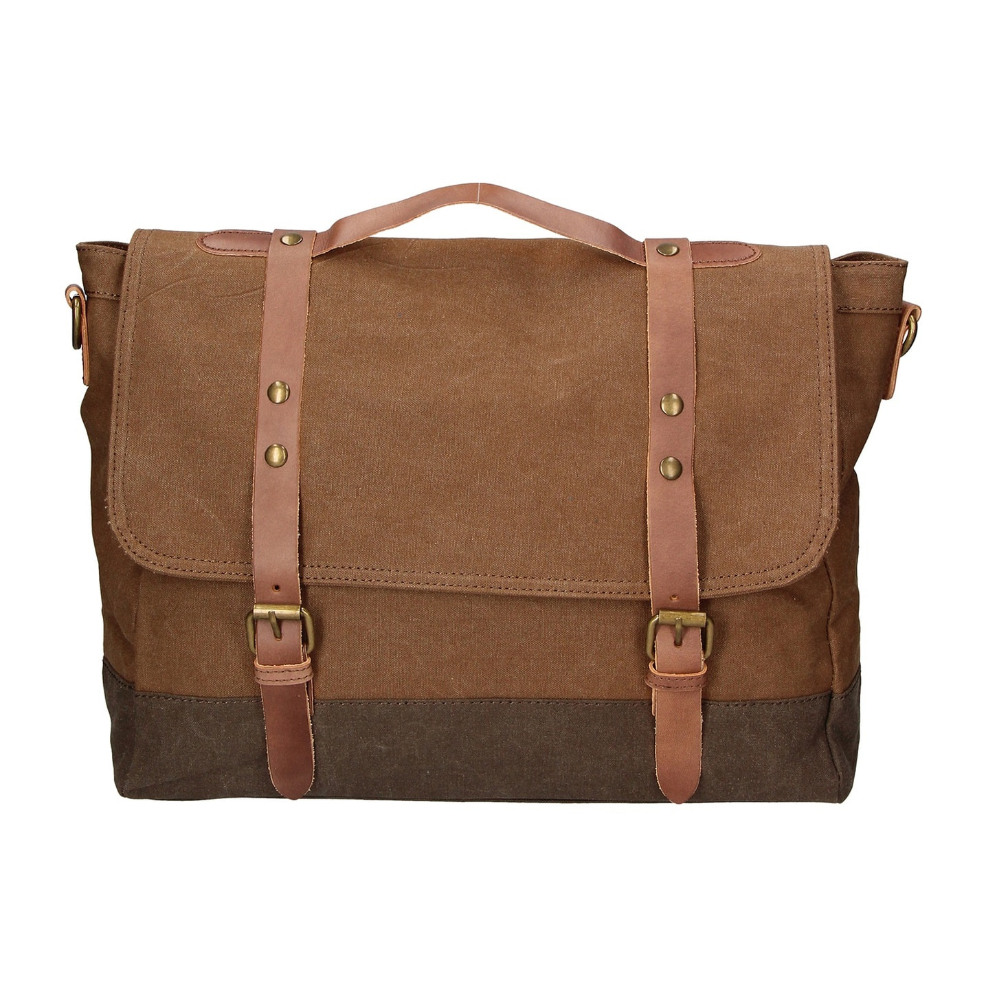 Borsa a mano unisex - Modello Minerva - Canvas e pelle - 30.0 x 40.0 x 12.0 cm