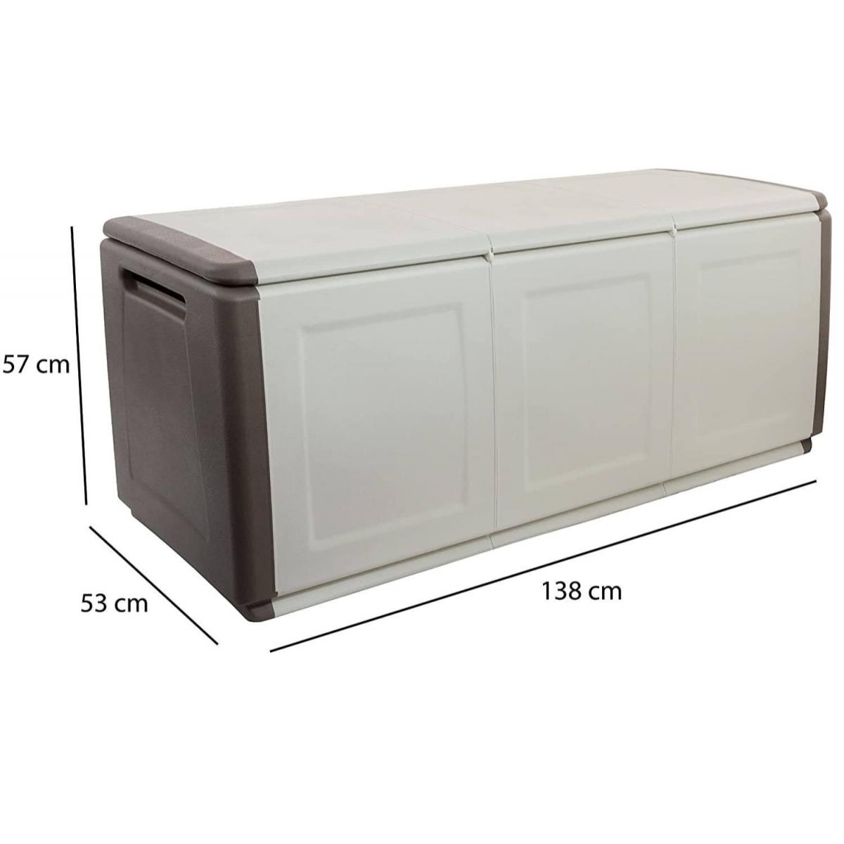 Baule contenitore multiuso polipropilene, Box portatutto, 100% Made in Italy, cm 138x53h57, colore Grigio chiaro