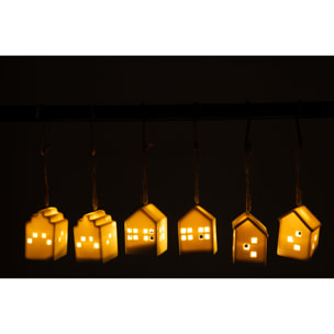 J-Line suspension Maison - céramique - blanc - 6 pièces - lumières LED