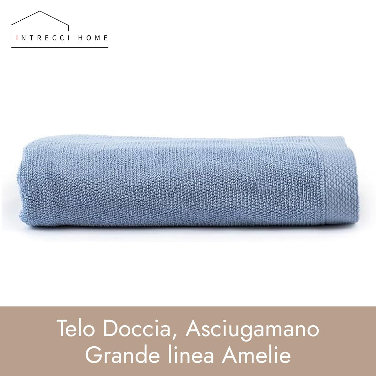 INTRECCI HOME Telo Doccia, Asciugamano Grande in Puro Cotone 500 g, , Morbidezza Extra, Assorbenza Superiore, Elegante e Durevole,
