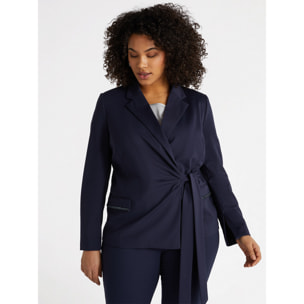 Fiorella Rubino - Giacca elegante con chiusura laterale - Blu