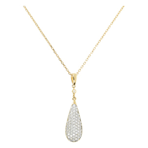 Collana Golden con Pendente a Goccia Pavé in Cubic Zirconia