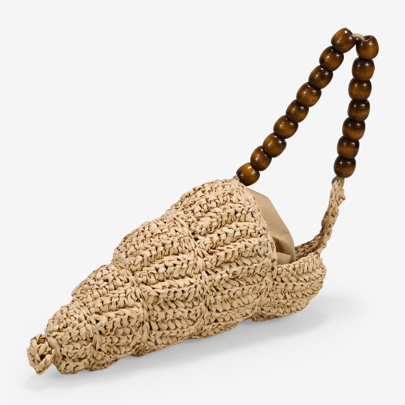 Bolso concha en rafia tostada