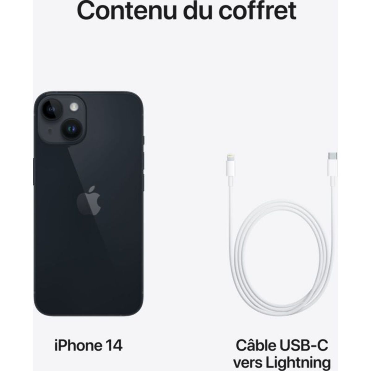 Smartphone APPLE iPhone 14 Minuit  256Go 5G