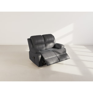 Armand - Canapé 2 places relax électrique en simili - Noir