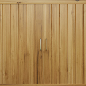 Armoire de jardin en bois - 2 portes, étagère - dim. 110 x 50 x 85 cm