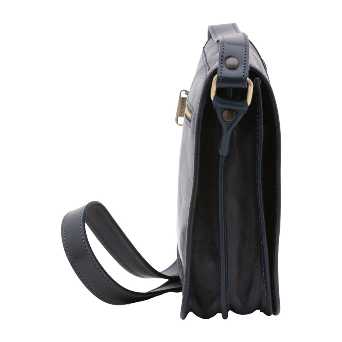 Borsa a tracolla uomo in vera pelle - Modello False - Made in Italy - 23.0 x 20.0 x 9.0 cm