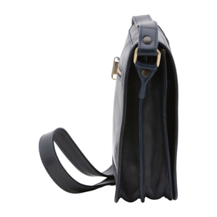Borsa a tracolla uomo in vera pelle - Modello False - Made in Italy - 23.0 x 20.0 x 9.0 cm