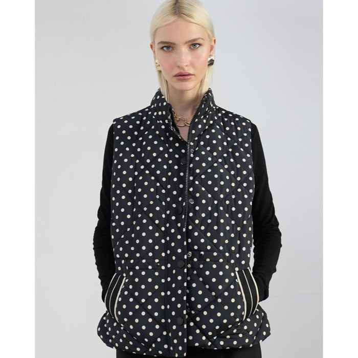 Gilet Midi Imbottito a Pois