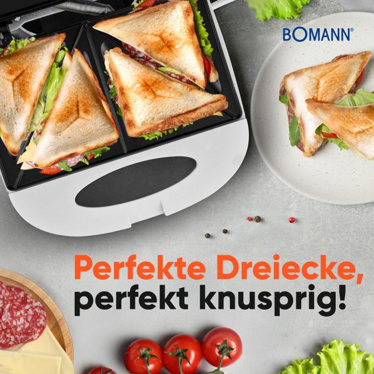 Appareil à Sandwich Croque-monsieur Blanc Bomann ST6073CB-Blanc