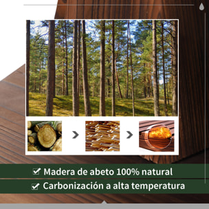 Fuente de Agua de Madera Fuente de Jardín en Cascada de 2 Niveles con Bomba Eléctrica y Salida de Agua Ajustable para Decoración Patio Terraza 44,5x44,5x58,5 cm Natural