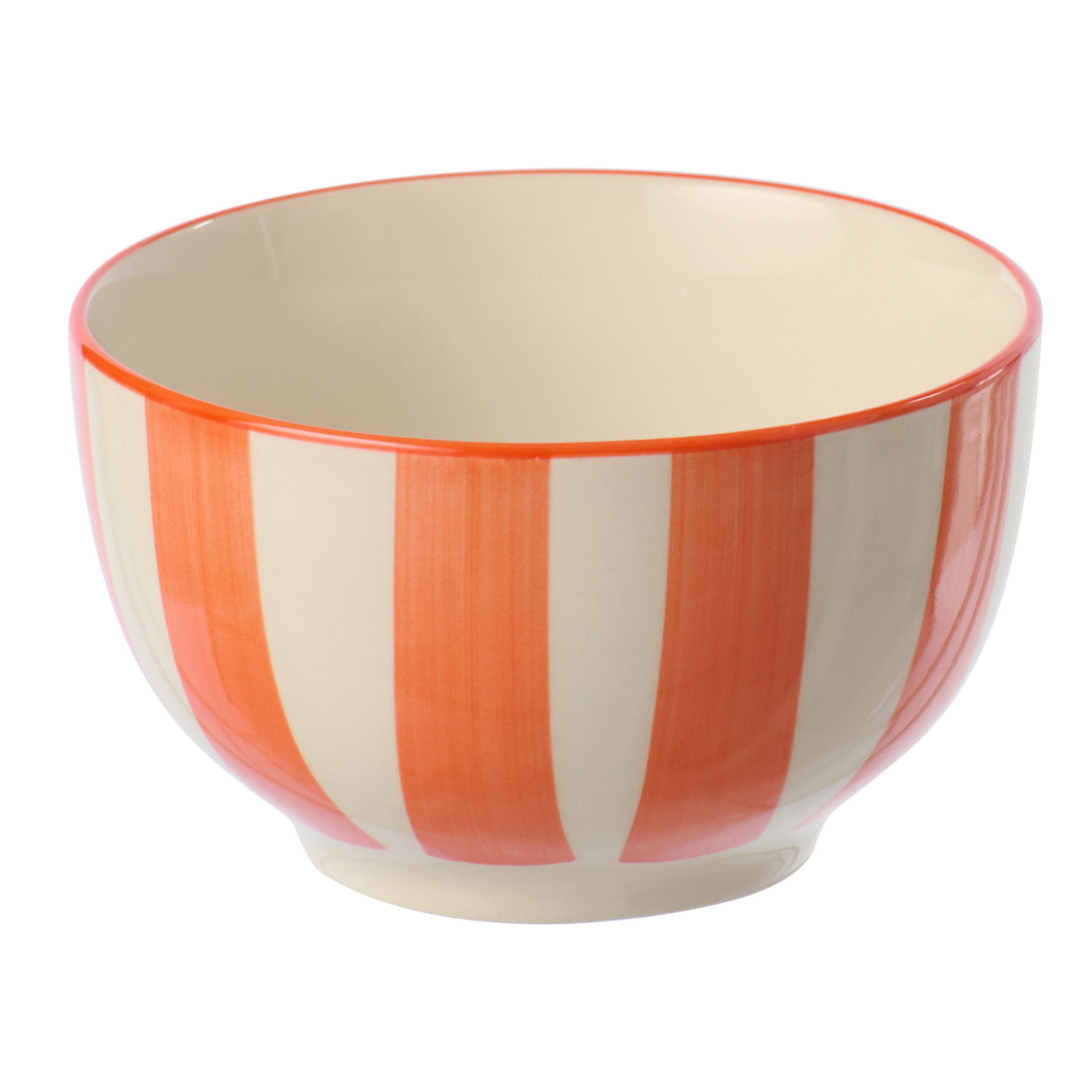 J-Line Bol Ligné - céramique - orange/blanc - 6 pièces