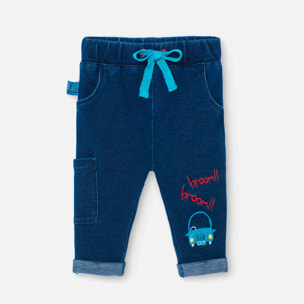 PantalÃ³n de felpa reciÃ©n nacido niÃ±o, estampado, azul