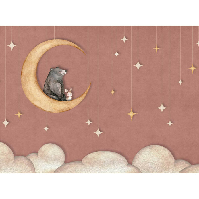 Papier peint L'Ours et la Lune d'Or Intissé