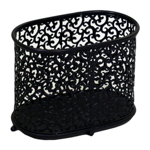 Portariviste in metallo nero riccioli ovale cm34x20h26
