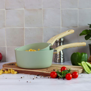 Casserole 18cm avec revêtement céramique céladon - tous feux COLORAMA