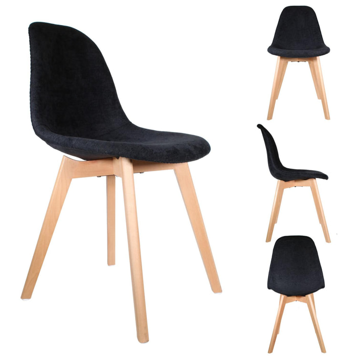 CHAISE SCANDINAVE EN TISSU NOIR