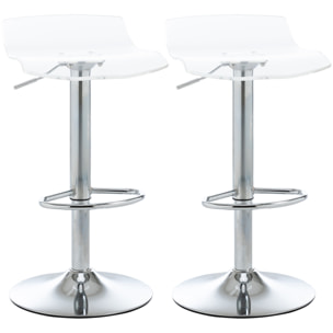 Lot de 2 tabourets de bar – Réglables et pivotants – Design contemporain