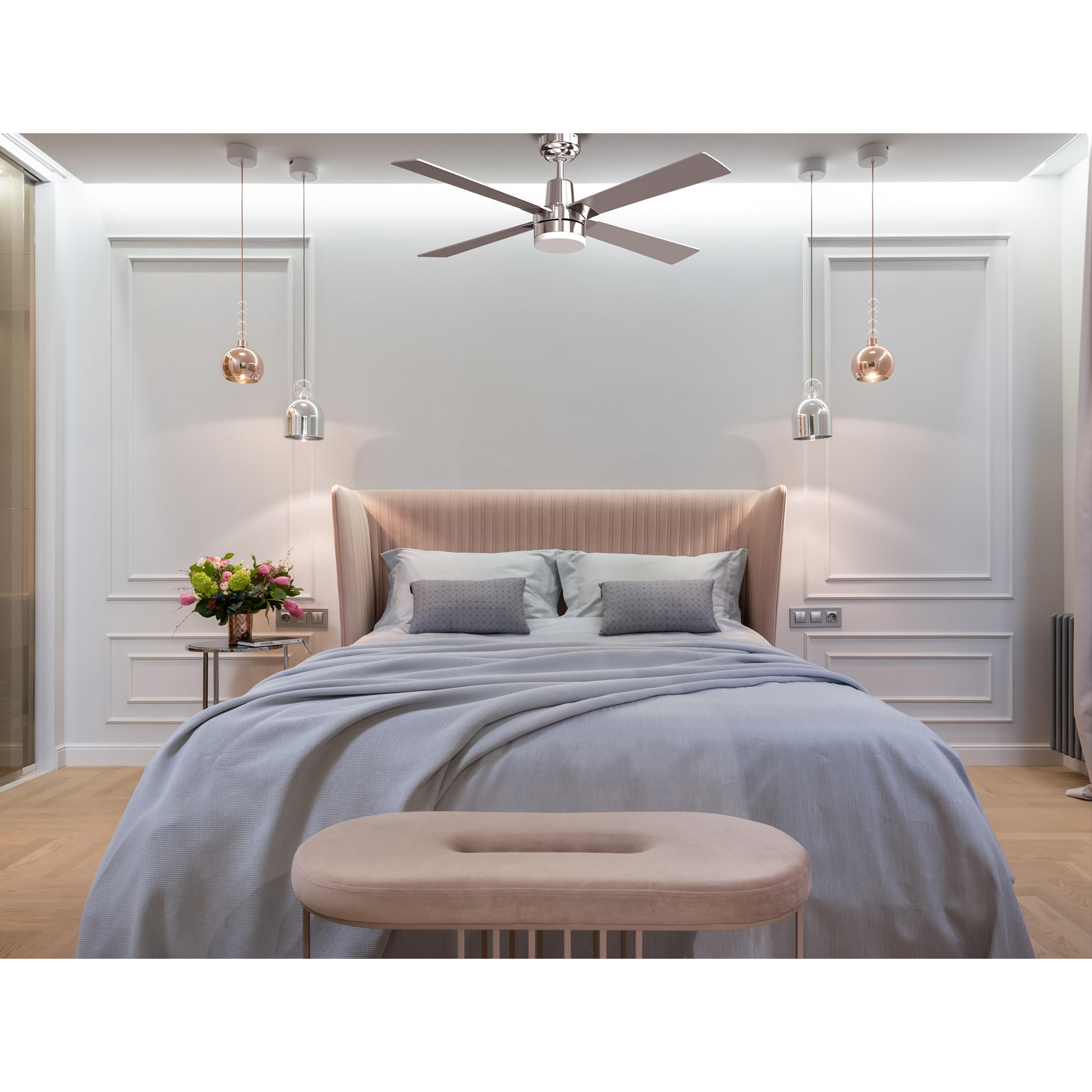 Ventilateur de plafond ø122 cm avec LED et Wifi Réversible Hypersilence