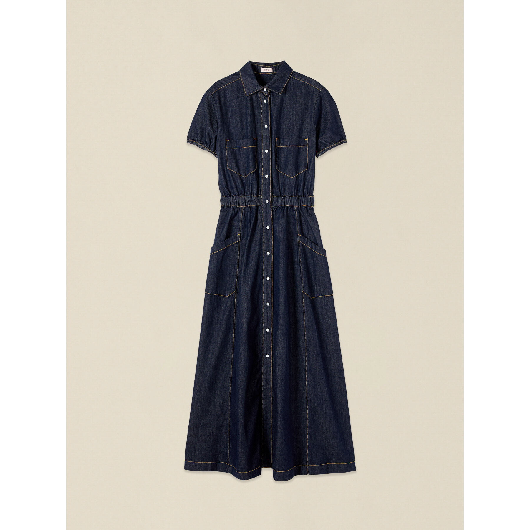 Oltre - Vestido camisero de mezclilla - Azul