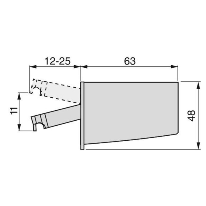 Ferrures à visser pour éléments hauts, Hook, droite, Acier et Plastique, Gris - EMUCA - 8921621