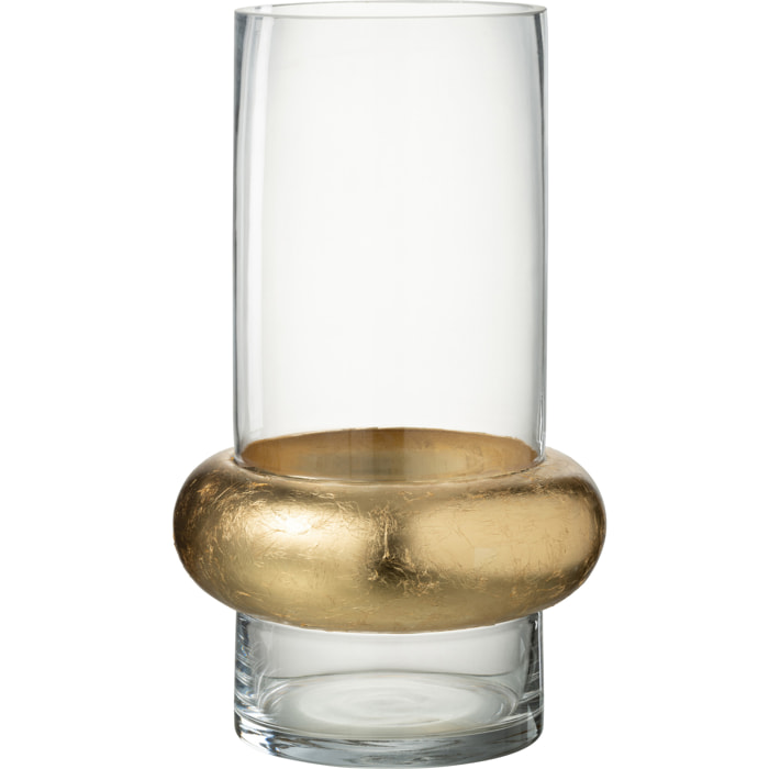 J-Line Vase Cylindrique Avec Bague En Bas Verre Transparent Large