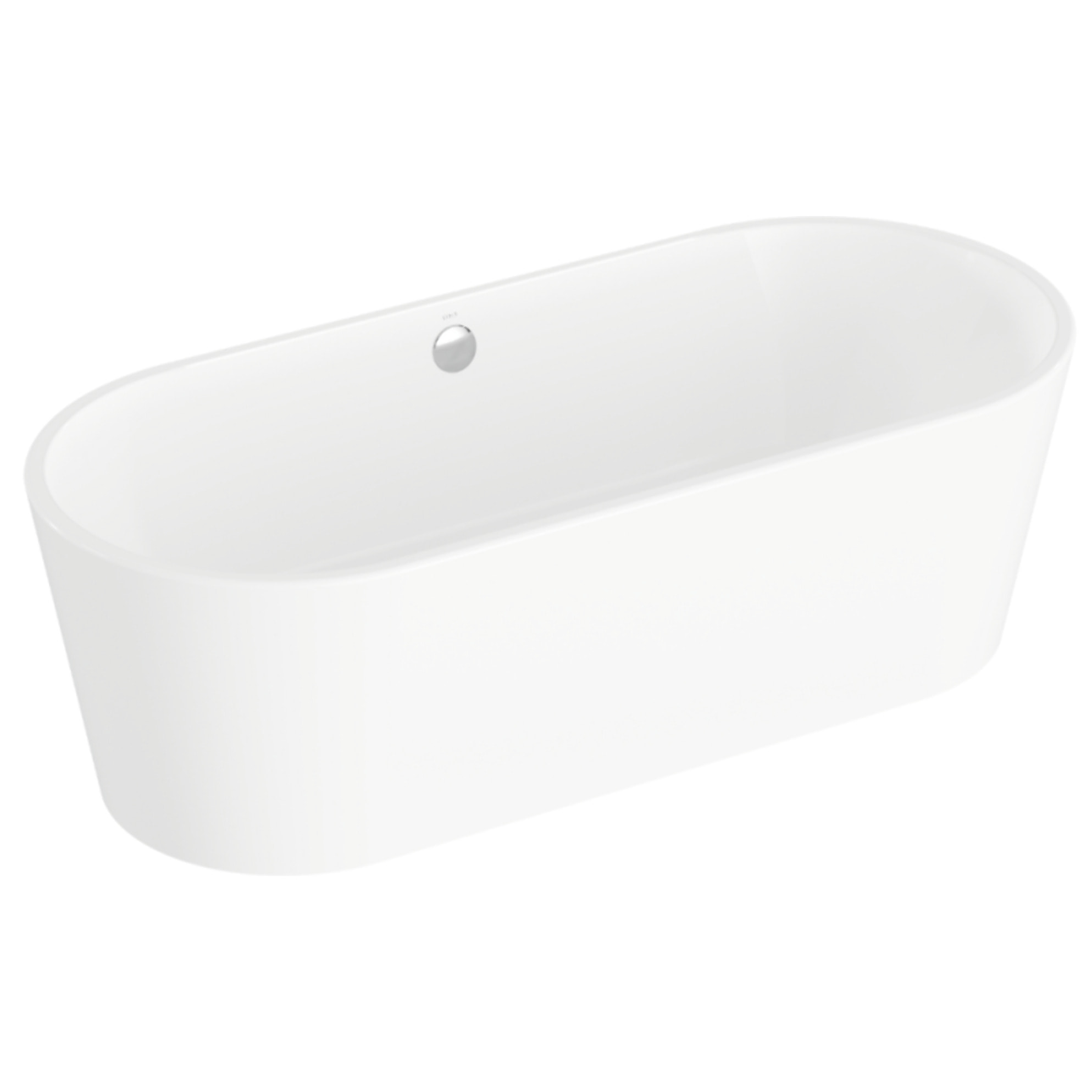 Baignoire îlot murale VITRA Geo 180x80 + pieds + siphon standard