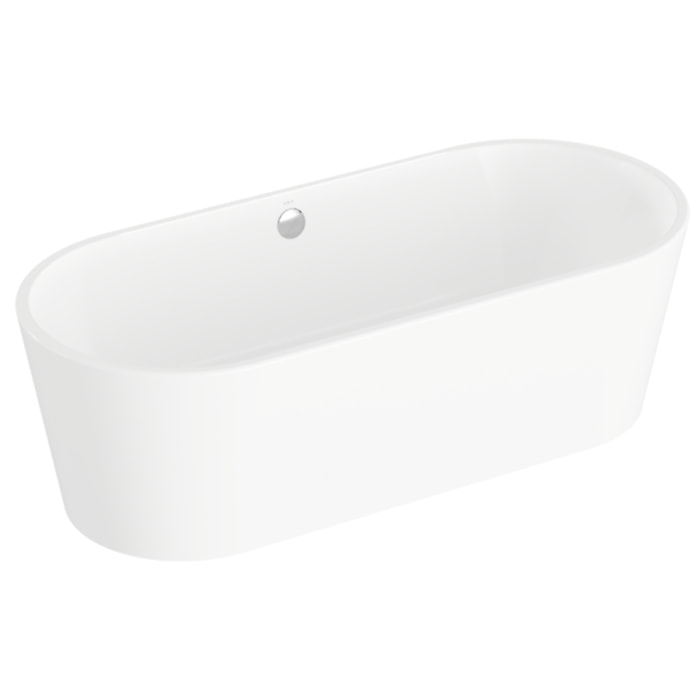 Baignoire îlot murale VITRA Geo 180x80 + pieds + siphon standard