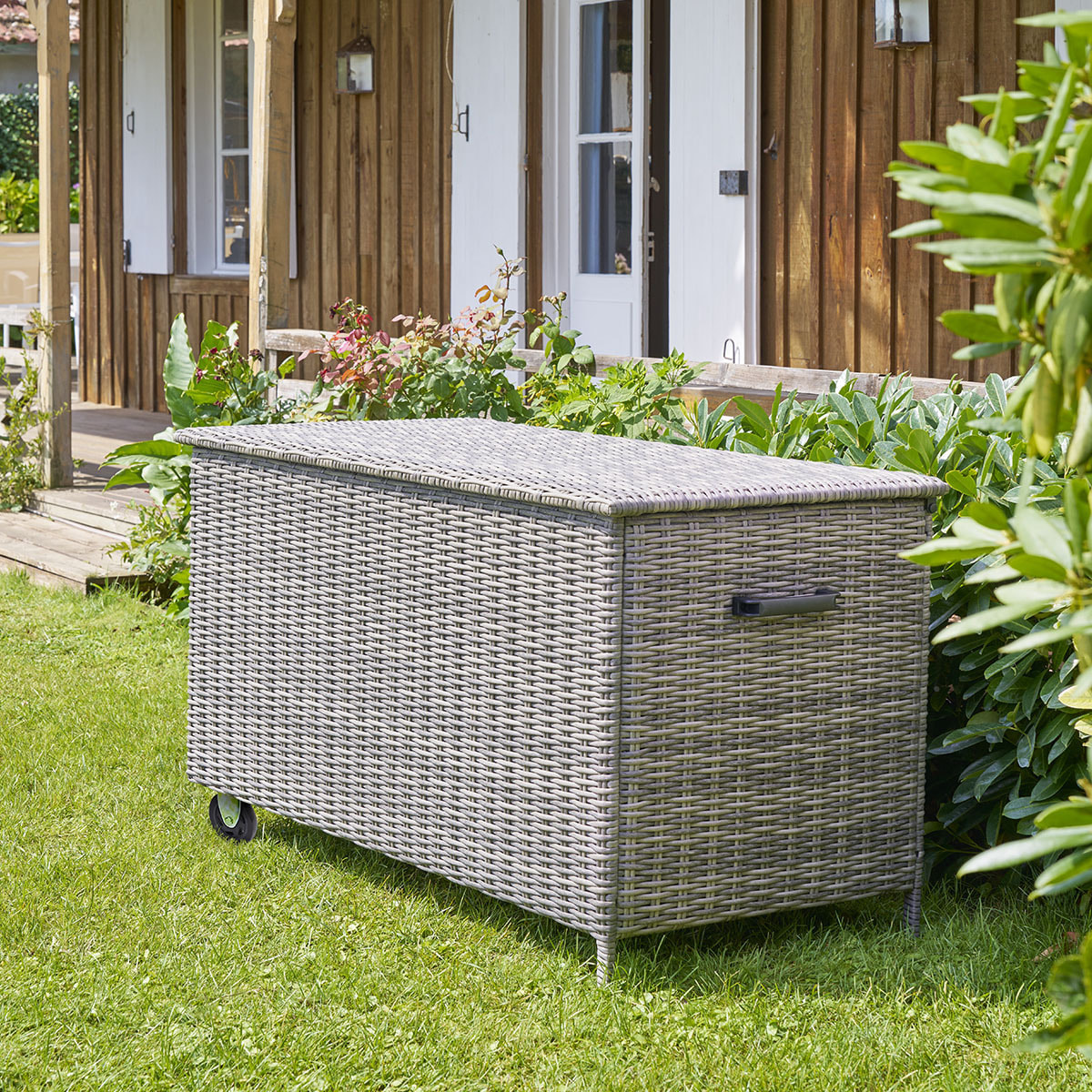 Coffre de rangement 600L "Bayana" terre d'ombre en acier traité époxy