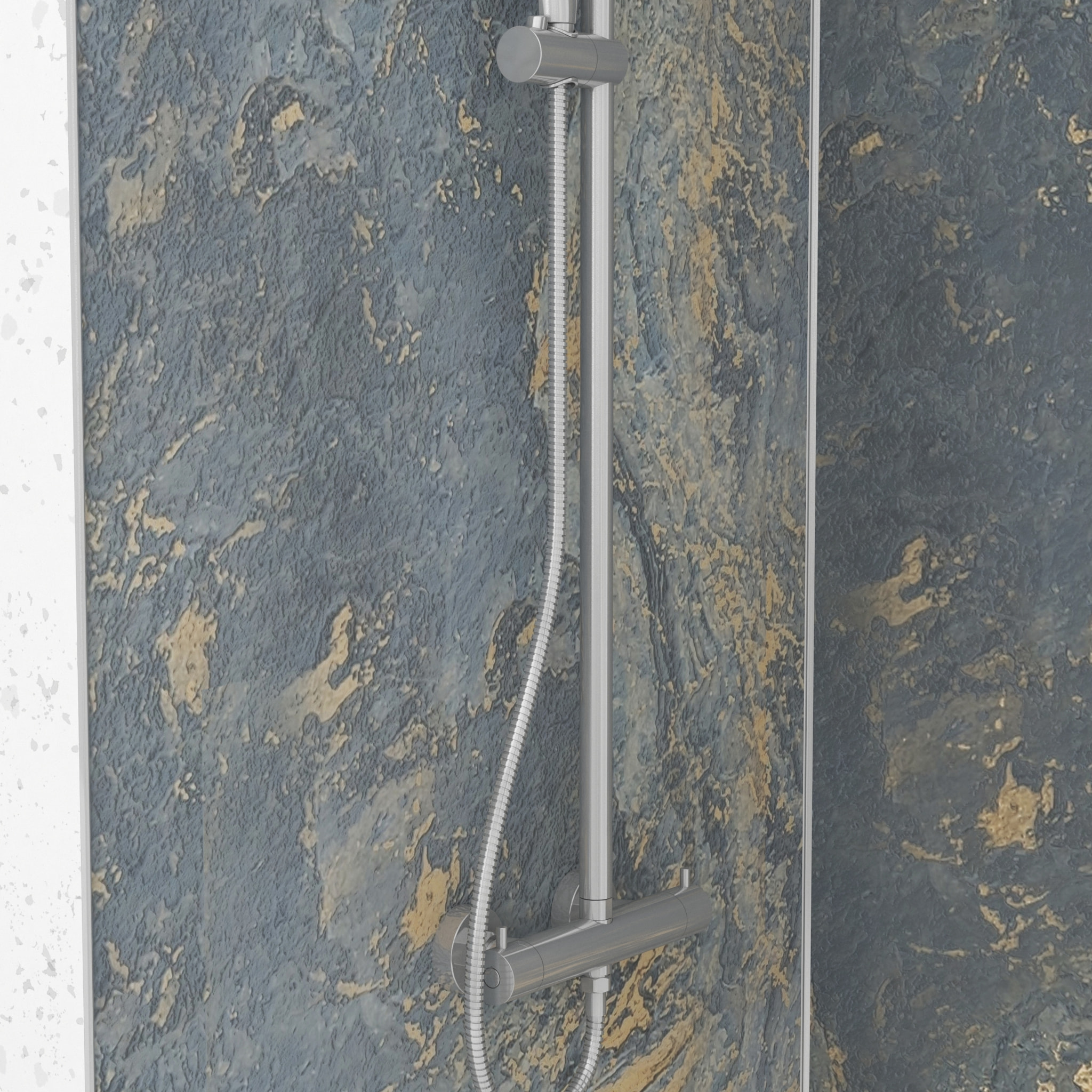 Pack de 2 Panneaux Muraux Pierre Venus 90+90x210 cm avec Profilés ANODISE BRILLANT - STONE'IT