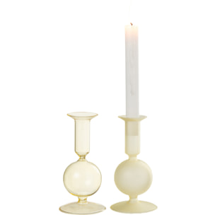 J-Line chandelier Boule - verre - transparent/jaune clair - small - 2 pcs