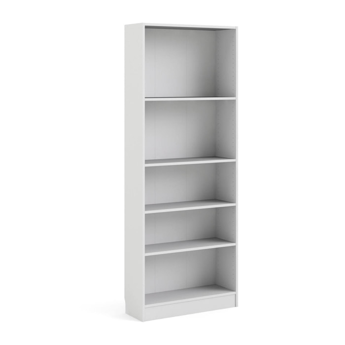 Libreria a cinque vani, colore bianco, cm 79 x 107 x 27