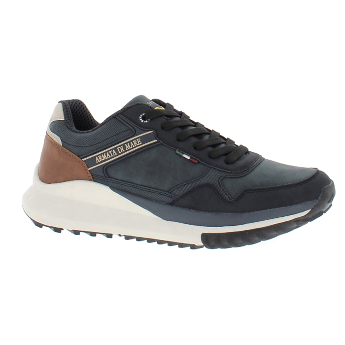 Armata di Mare Scarpe Uomo Sneakers Casual Stringate con Soletta Rimovibile in Memory Foam AMU W24N624 Navy