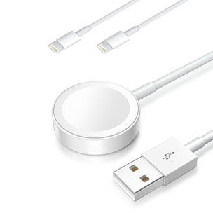 Caricabatterie Dual Lightning e base di ricarica compatibili con Apple Watch iWatch