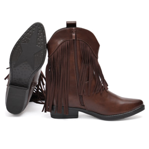 Stivaletto in simil pelle con frangia