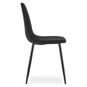 Set di 2 sedie Padva in velluto nero con gambe in metallo