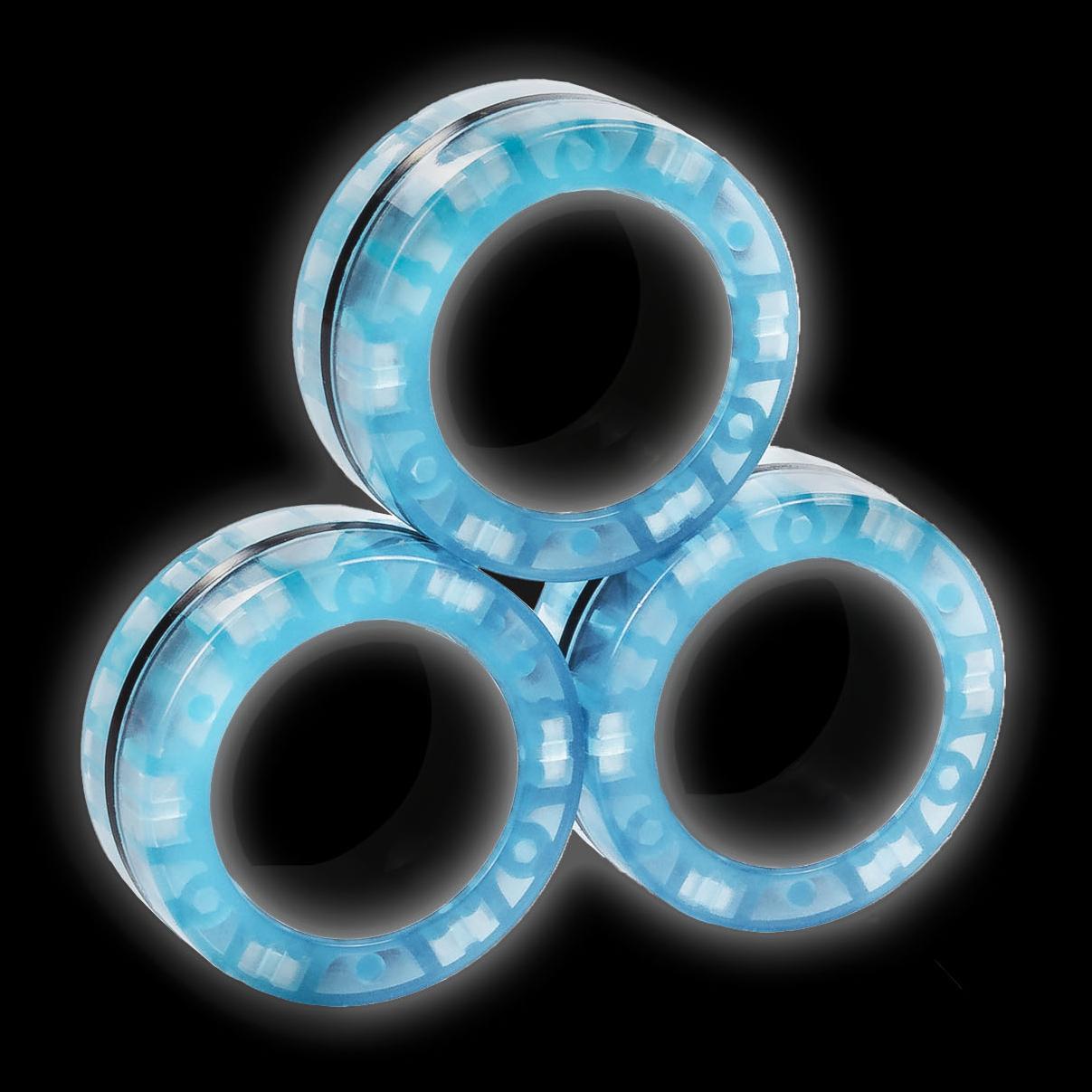 Magnetic Fidget Glow Rings, anelli magnetici, bagliore nel buio. Giocattolo antistress, ansia, concentrazione.