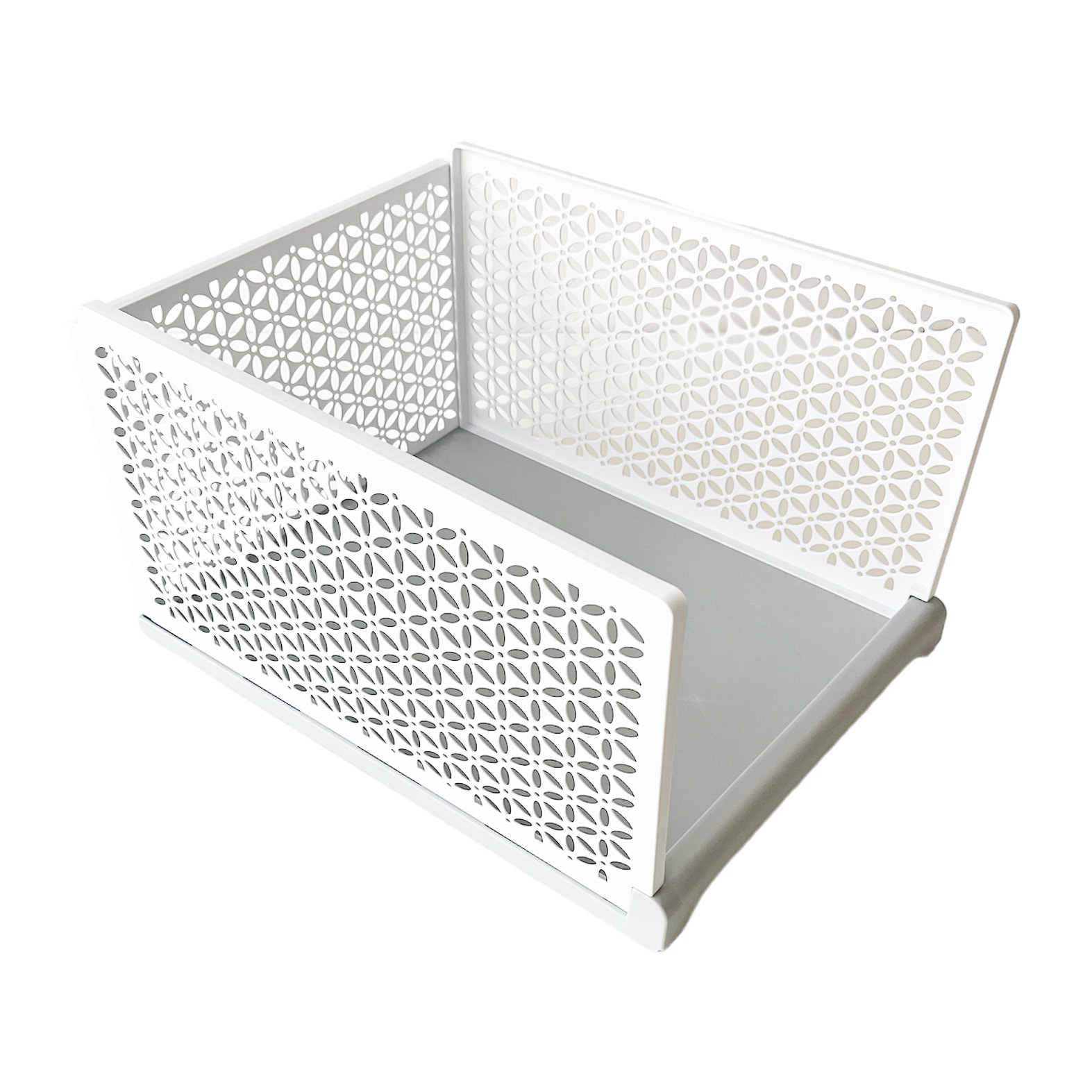 Cesta organizadora de armario plegable y apilable de 44x34x24,5 cm