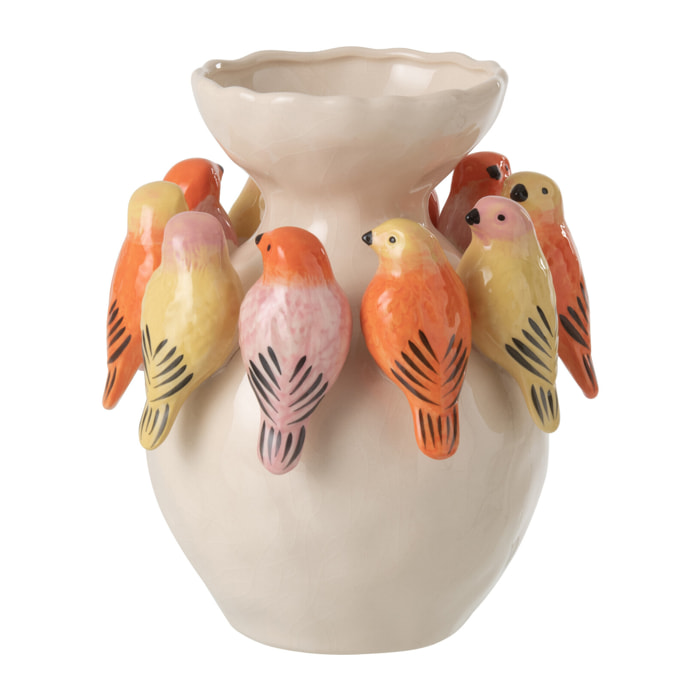 J-Line Vase Oiseau - céramique - multicolore - small