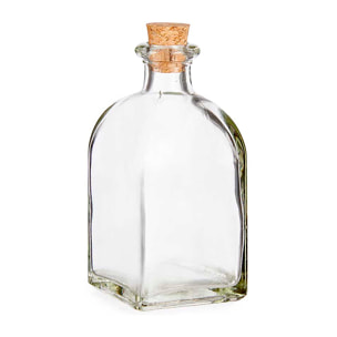 DAM BOTTIGLIA IN VETRO 125 ML TAPPO SUGHERO 5x5x10 Cm. Colore trasparente