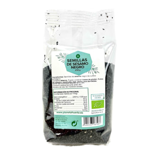 PLANETA HUERTO | Sésamo Negro Ecológico – Nutritivo y Rico en Minerales, Ideal para Ensaladas, Panificados y Más, Envase de 250 g