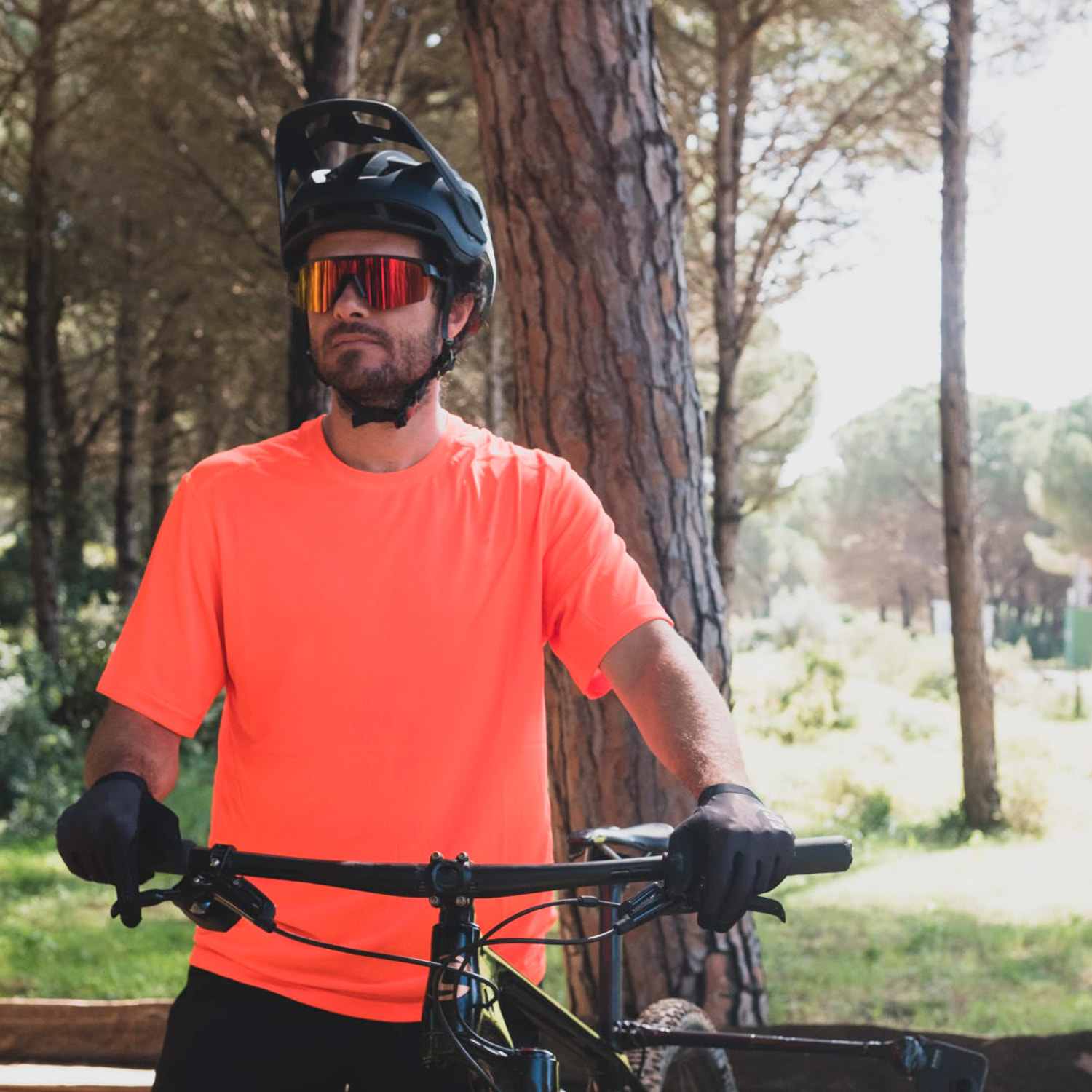 Gafas de ciclismo OCEAN ROAD - Negro mate / Revo roja