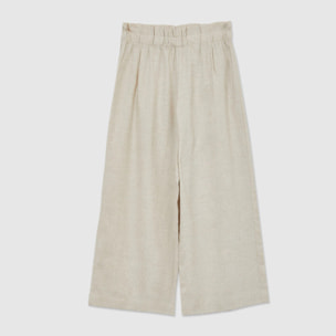Pantalone cropped in lino