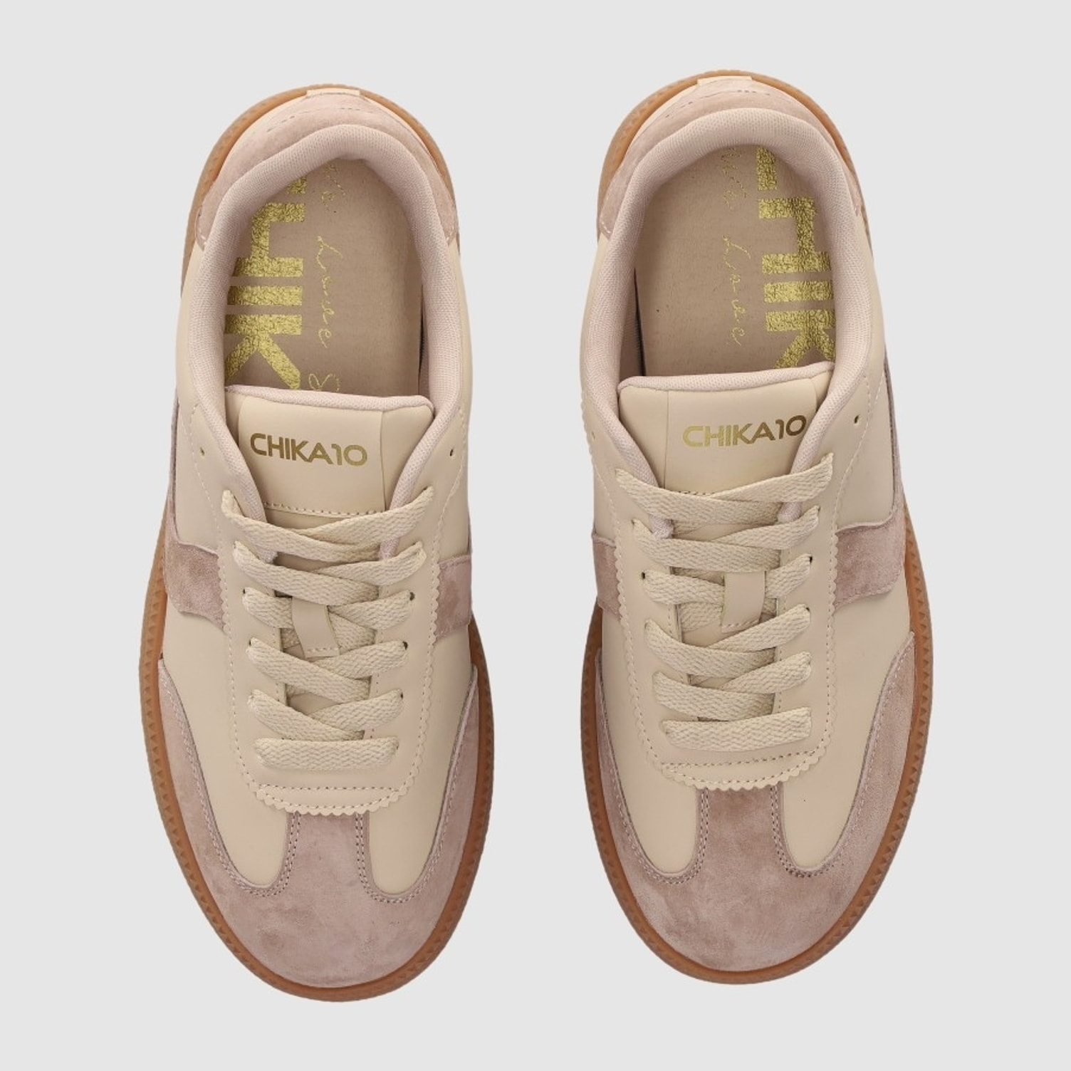 Deportivos - Beig - Tacón: Bajo