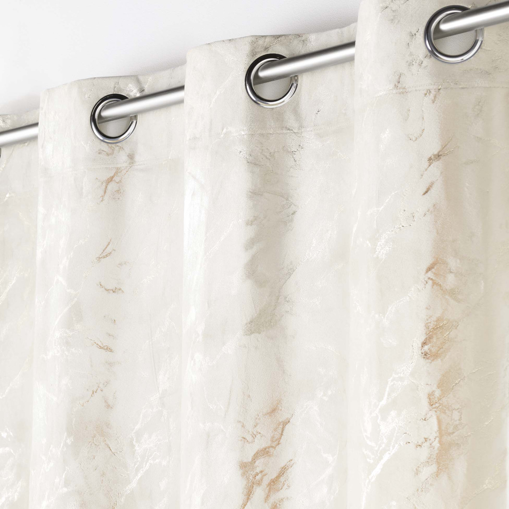 Rideau velours  - Effet marbre - Blanc